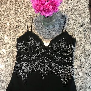 matte silk beaded tank